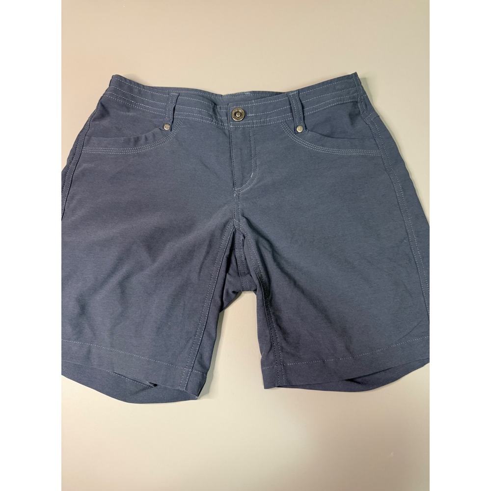Kuhl Splash Hiking Shorts Womens 2 Blue Gray Stretch Outdoor Trail Cargo 5.5in
